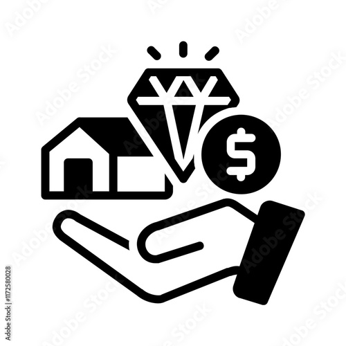 Vector black icons for Net worth