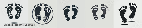vector set of silhouettes of soles of feet