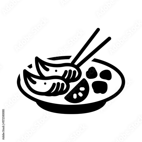 Vector black icons for Thai food