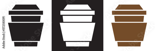coffee / tea cup icon .  isolated on white and black background. vector illustration. EPS 10