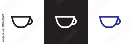 coffee / tea cup icon .  isolated on white and black background. vector illustration. EPS 10