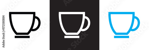 coffee / tea cup icon .  isolated on white and black background. vector illustration. EPS 10
