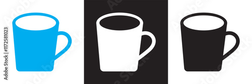 coffee / tea cup icon .  isolated on white and black background. vector illustration. EPS 10