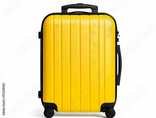 Yellow Suitcase 3D Render photo