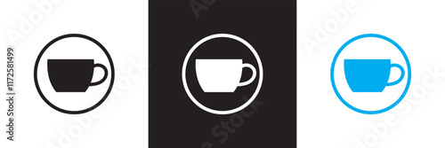 coffee / tea cup icon .  isolated on white and black background. vector illustration. EPS 10