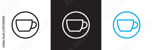 coffee / tea cup icon .  isolated on white and black background. vector illustration. EPS 10