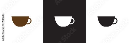 coffee / tea cup icon .  isolated on white and black background. vector illustration. EPS 10