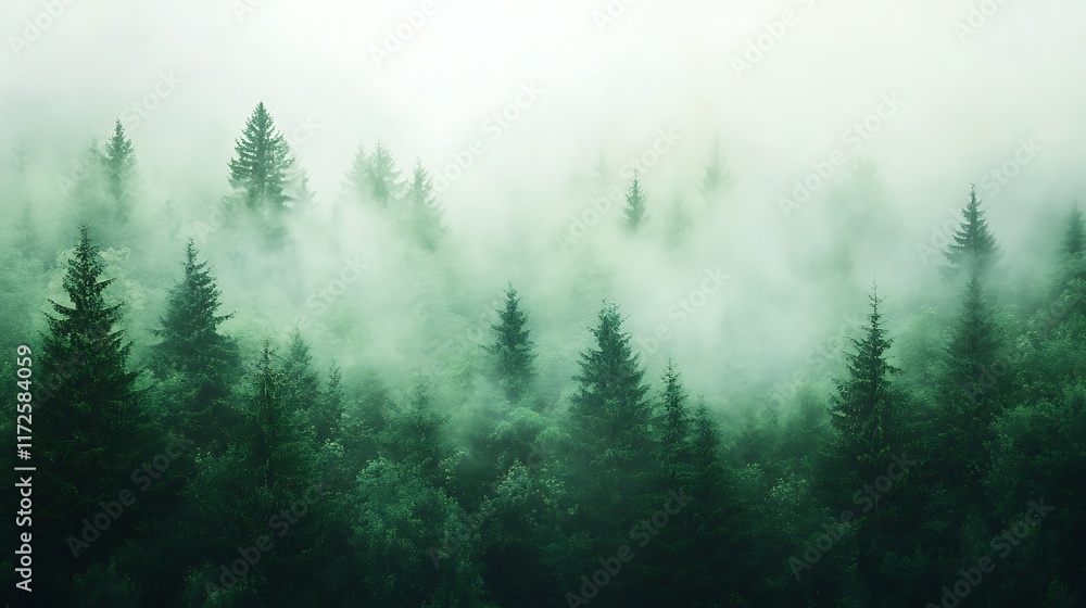 Fototapeta premium A rich forest-green canvas with gradients from deep emerald to dark moss, natural and serene