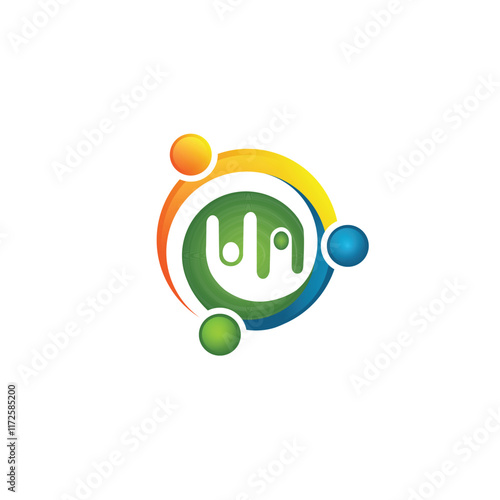 Vector Circle People Swosh Logo