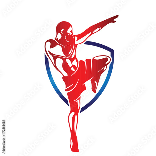 Vector Fighter Shield Logo Single Only