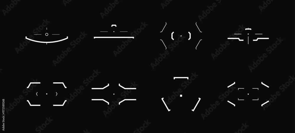 Cyberpunk Target and Aim Elements Vector Collection.