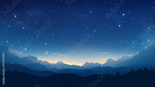 Wallpaper Mural Beautiful Starry Sky at Night with a Serene Background Torontodigital.ca