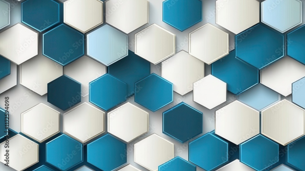 Fototapeta premium Abstract action of hexagonal patterns digital space graphic design modern aesthetic close-up view visual concept