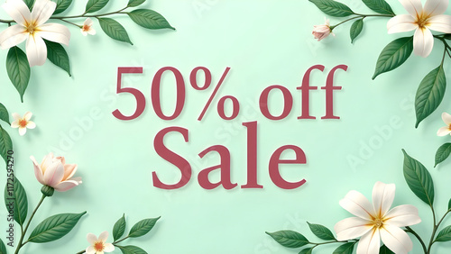 Obraz na płótnie Enhance your day with our vibrant and colorful spring sale, offering 50 off on beautiful floral designs w salonie