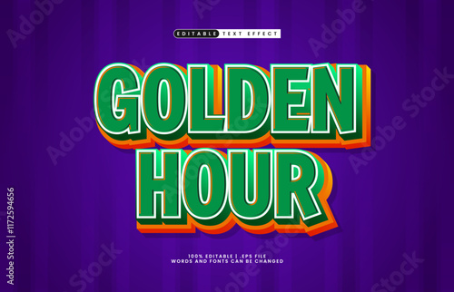 golden hour editable text effect with a time and business text style