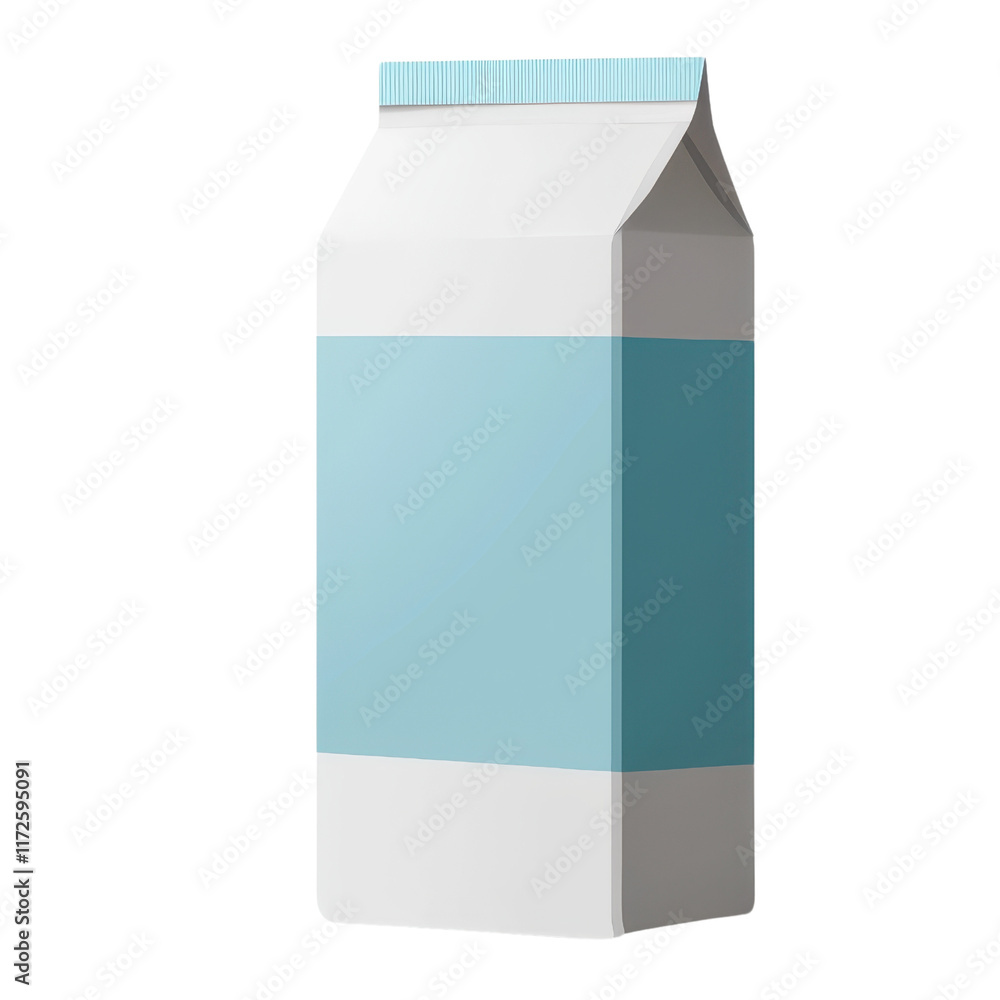 A milk carton with a simple design featuring a blue stripe, showcasing a clean and modern look. A milk carton with a simple design featuring a blue stripe, showcasing a clean and modern look.
