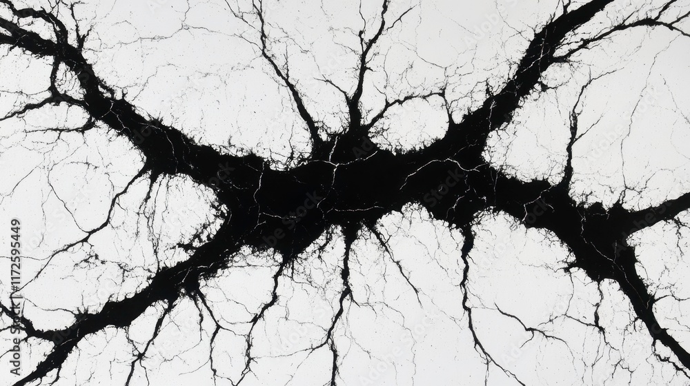 Obraz premium Abstract neural network design digital art conceptual visualization white background top-down perspective