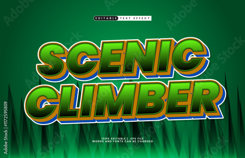 scenic climber editable text effect with a hiking and adventure text style photo