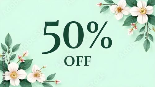 Obraz na płótnie Enhance your day with our vibrant and colorful spring sale, offering 50 off on beautiful floral designs w salonie