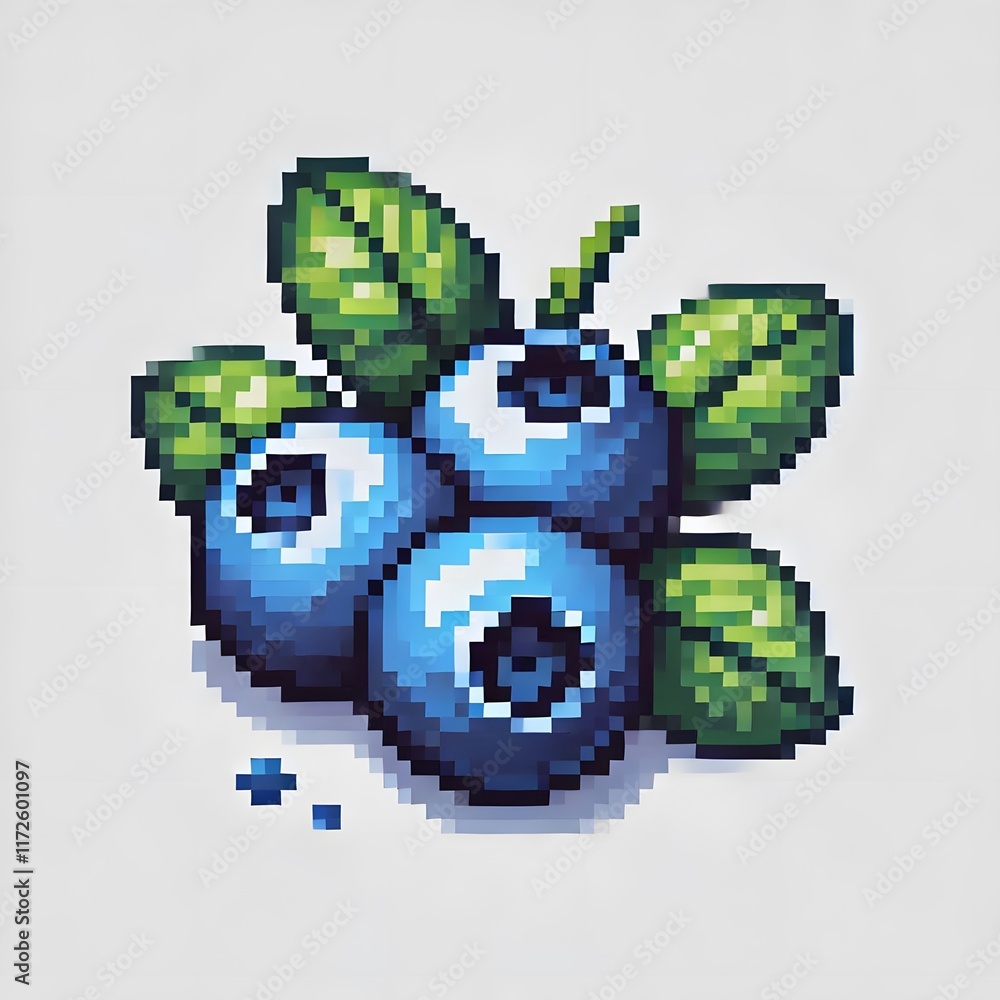 Obraz premium 블루베리, 픽셀아트, jpeg (Blueberry, pixel art)