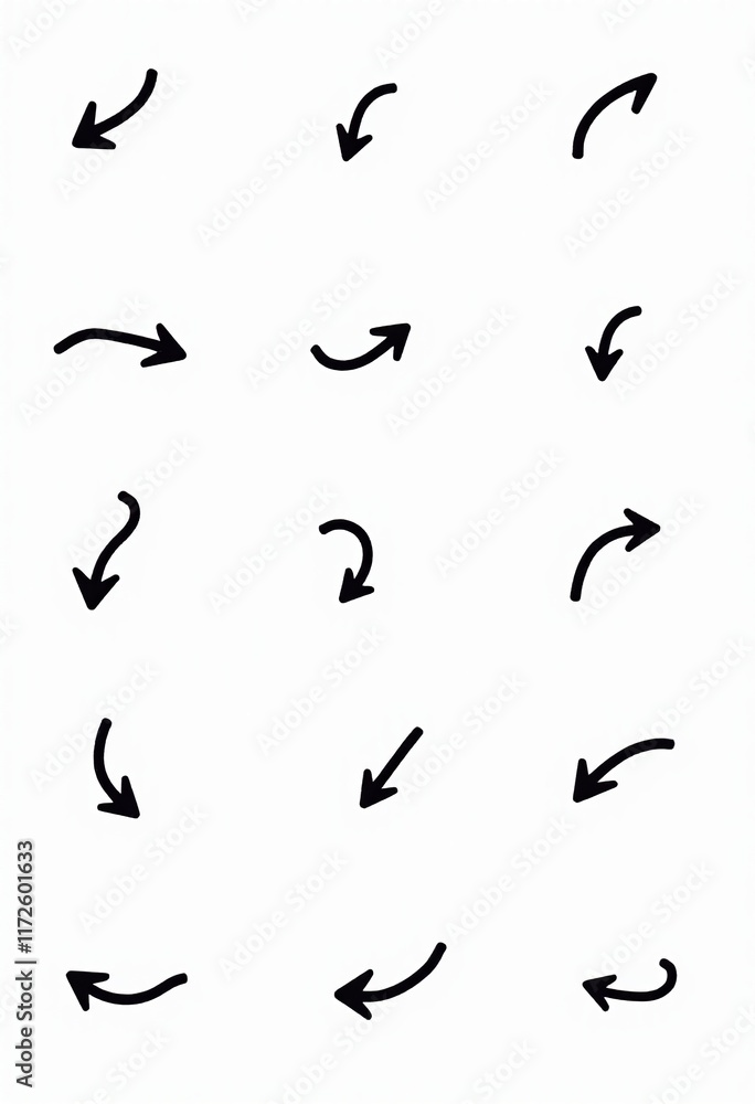 Hand Drawn Curved Arrow Illustrations: Decorative Brush Stroke Graphics, Vector Elements for Clean Design, 4K Ultra HD, Perfect for Digital Artworks Hand Drawn Curved Arrow Illustrations: Decorative Brush Stroke Graphics, Vector Elements for Clean Design, 4K Ultra HD, Perfect for Digital Artworks