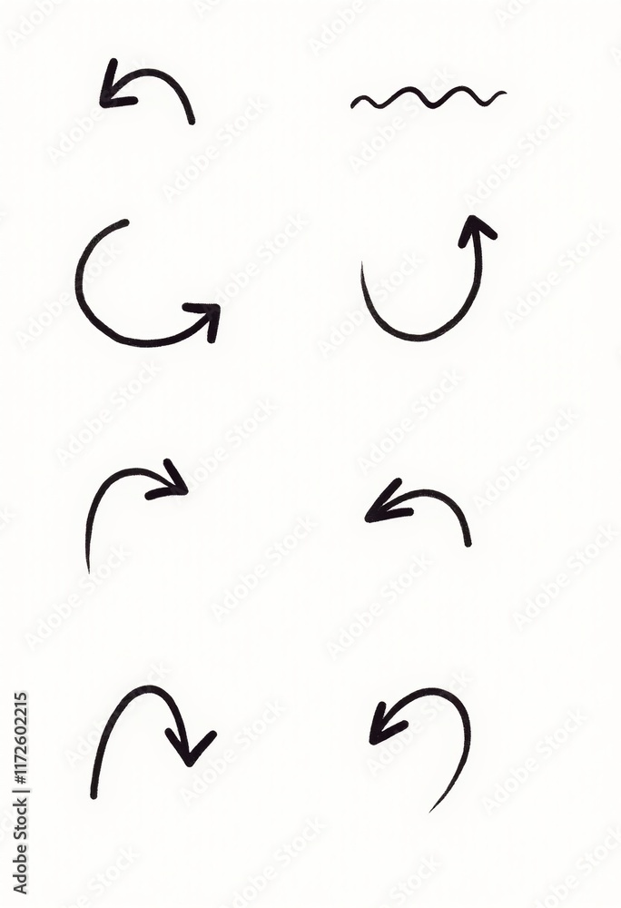 Vector Hand Drawn Cartoon Arrows: Brush Stroke Lines and Decorative Elements for Creative Design, Clean and Sharp, Ultra HD, Perfect for Professional Graphics Vector Hand Drawn Cartoon Arrows: Brush Stroke Lines and Decorative Elements for Creative Design, Clean and Sharp, Ultra HD, Perfect for Professional Graphics