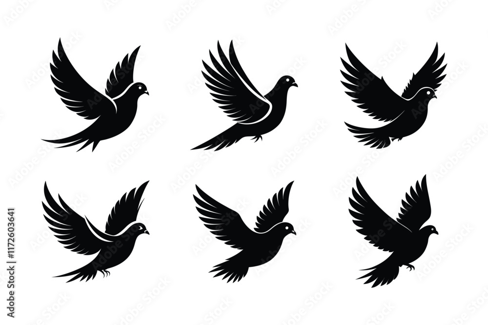 Fototapeta premium nicobar pigeon silhouette vector illustration