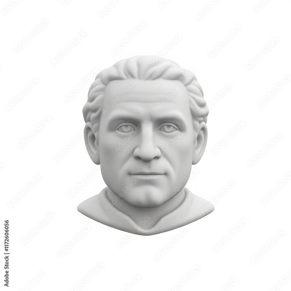 A 3d bas relief sculpture of a man's head a portrait A 3d bas relief sculpture of a man's head a portrait