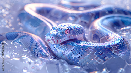 Magical Snake in a Mystical Realm Purple Wallpaper