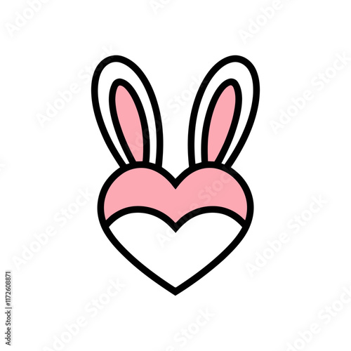 Heart with Bunny Ears Illustration