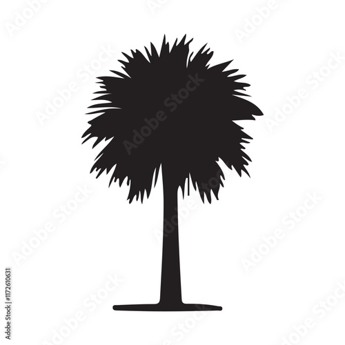 Silhouette Illustration of a Palmetto Tree