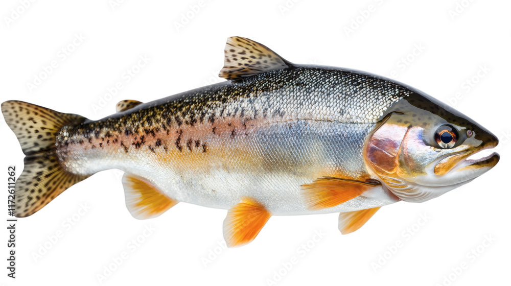 Naklejka premium fresh rainbow trout isolated on white transparent background