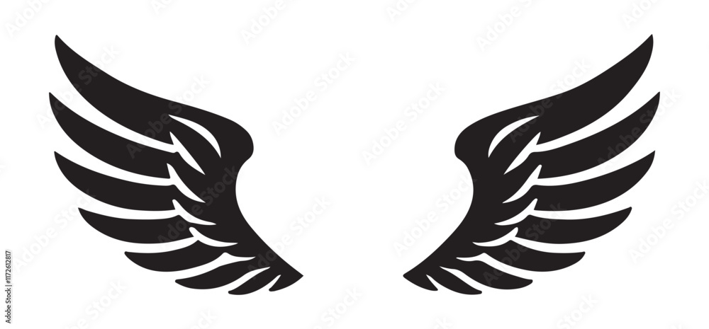 Obraz premium Spread Wings Flying Silhouette Illustration Eagle Design Vector