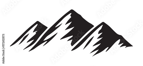 Majestic Silhouette of Three Mountain Peaks