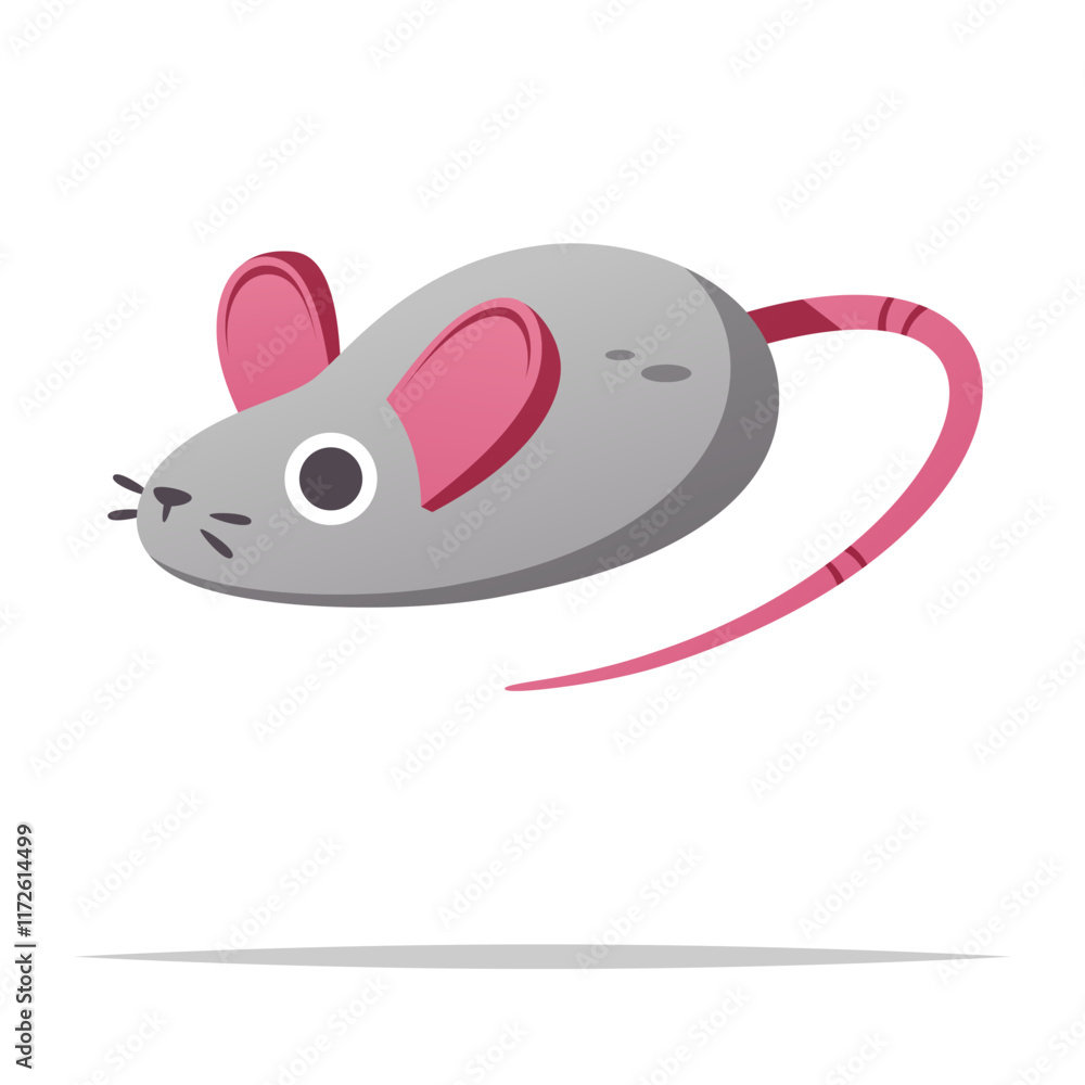 Fototapeta premium Cat mouse toy plush vector isolated illustration