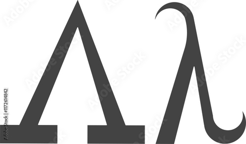 Foto greek letter lambda in black