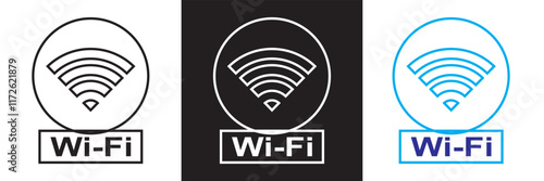 WIFI Icon vector . signal vector icon. Wireless and WIFI icon / sign for remote internet access.  isolated on white and black background. vector illustration. EPS 10