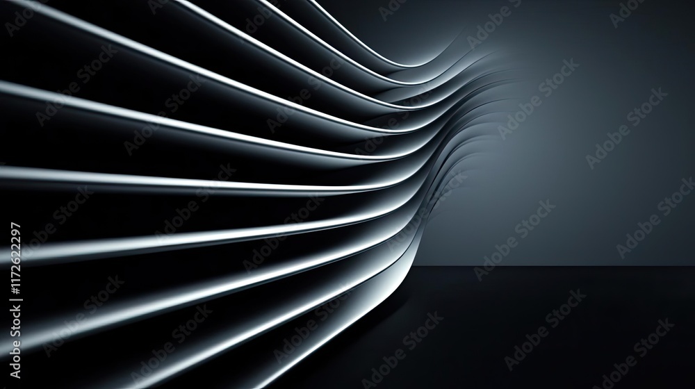 Naklejka premium Smoke abstract background idea. Abstract waves of light create a modern and minimalistic design in a dark space.