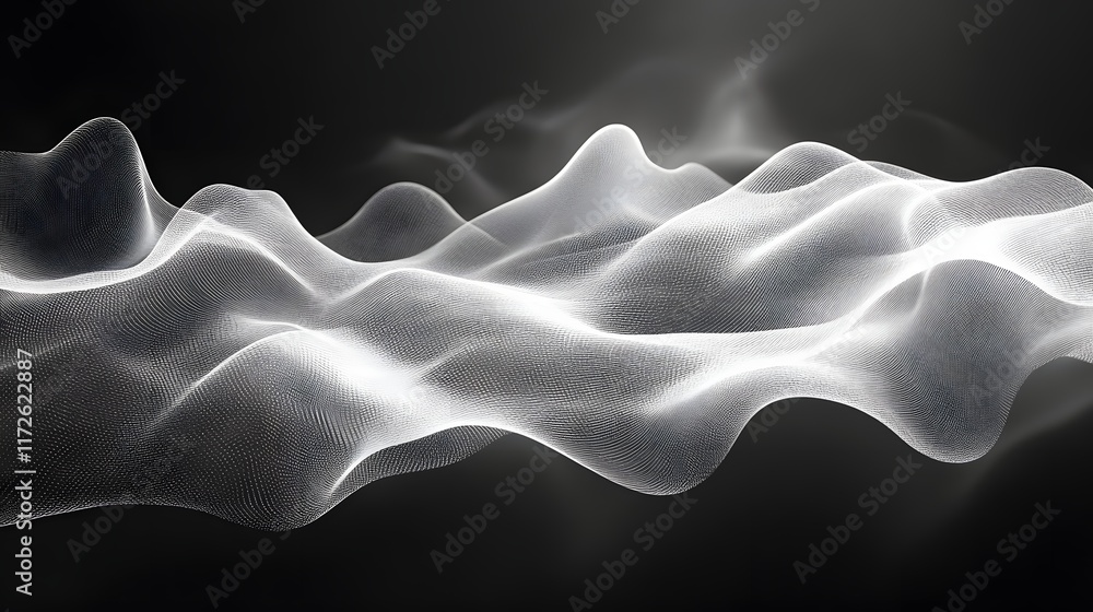 Abstract Black and White Backgrounds. Abstract digital art featuring a flowing white wave against a black background. The image is smooth and elegant. Abstract Black and White Backgrounds. Abstract digital art featuring a flowing white wave against a black background. The image is smooth and elegant.