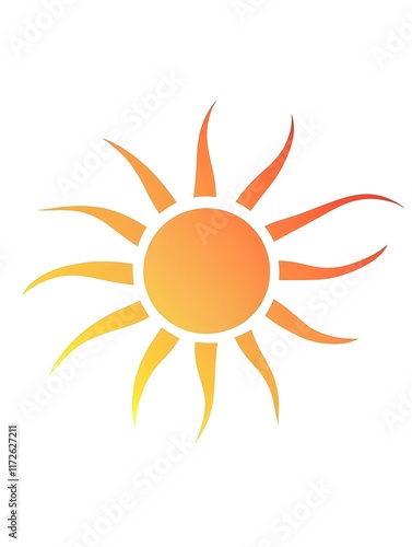 Yellow Solar Sunshine Sun Icon Logo Symbol white Background 