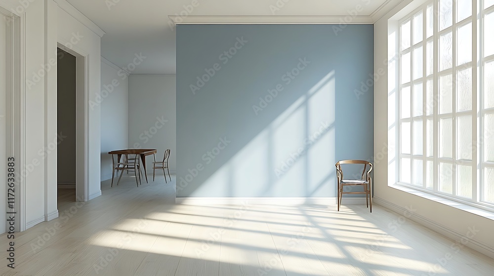 Serene interior space modern home architectural design bright room Serene interior space modern home architectural design bright room