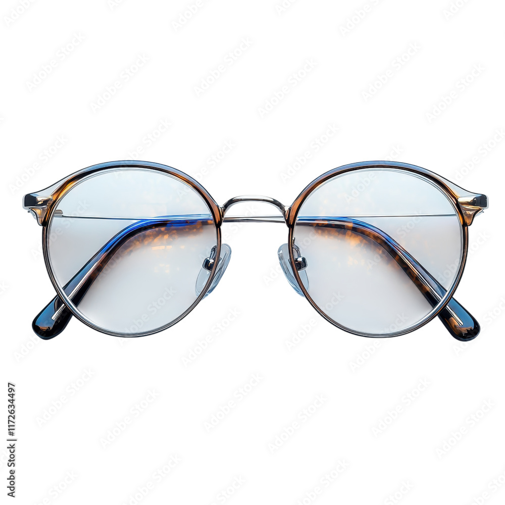 Fototapeta premium Minimalist glasses design on a clean white background, emphasizing simplicity and elegance in modern eyewear aesthetics