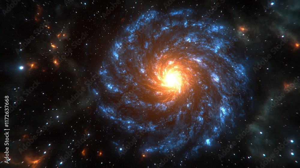 Fototapeta premium Cosmic event spiraling galaxy formation deep space astrophotography celestial environment expansive viewpoint