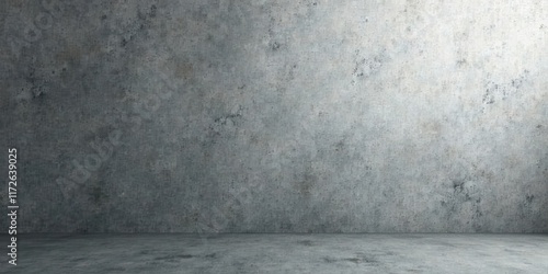 Empty Room with Weathered Concrete Wall and Floor