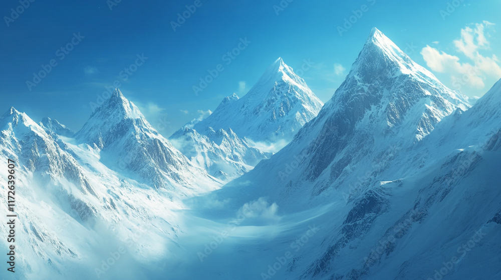natural snow covered mountain with snow covered frozen surface, Winter season morning snow covered mountains under a clear sky, Beautiful snow covered view of mountains from valley in winter season. natural snow covered mountain with snow covered frozen surface, Winter season morning snow covered mountains under a clear sky, Beautiful snow covered view of mountains from valley in winter season.