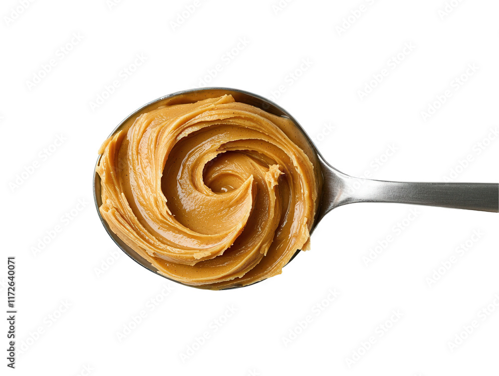Delicious peanut butter swirl kitchen food minimalist top-down view transparent background