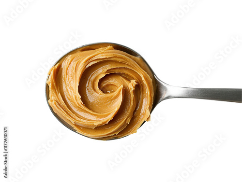 Delicious peanut butter swirl kitchen food minimalist top-down view transparent background
