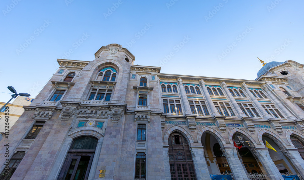 A view from the Historic Buyuk Postahane Building in Istanbul, Turkey