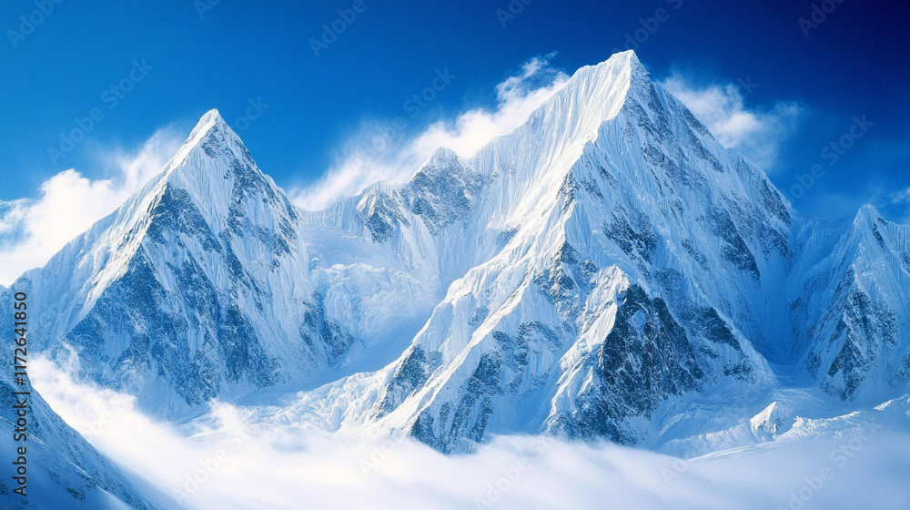 nice and fresh morning clear view of a natural snow covered mountains, snow covered surface with beautiful mountains, Winter season morning snow covered mountains under a clear sky. nice and fresh morning clear view of a natural snow covered mountains, snow covered surface with beautiful mountains, Winter season morning snow covered mountains under a clear sky.