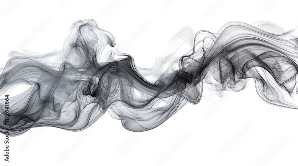 Fototapeta premium Vibrant Colored Smoke Swirling in a Spiral on Transparent Background